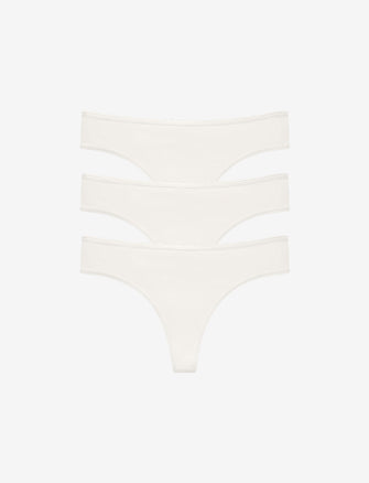 Organic Cloud Cotton Thong 3 Pack Box