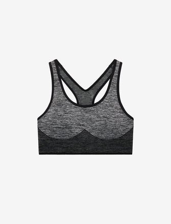 Flex Seamless Racerback Sports Bra - Heather Grey - Nylon/polyester/spandex -Thirdlove