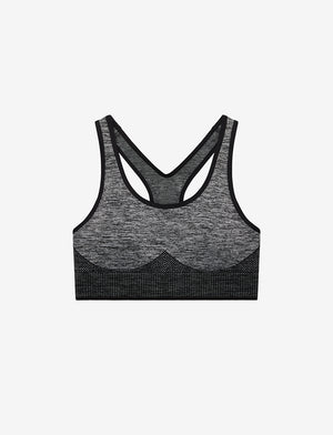 Flex Seamless Racerback Sports Bra - Heather Grey - Nylon/polyester/spandex -Thirdlove