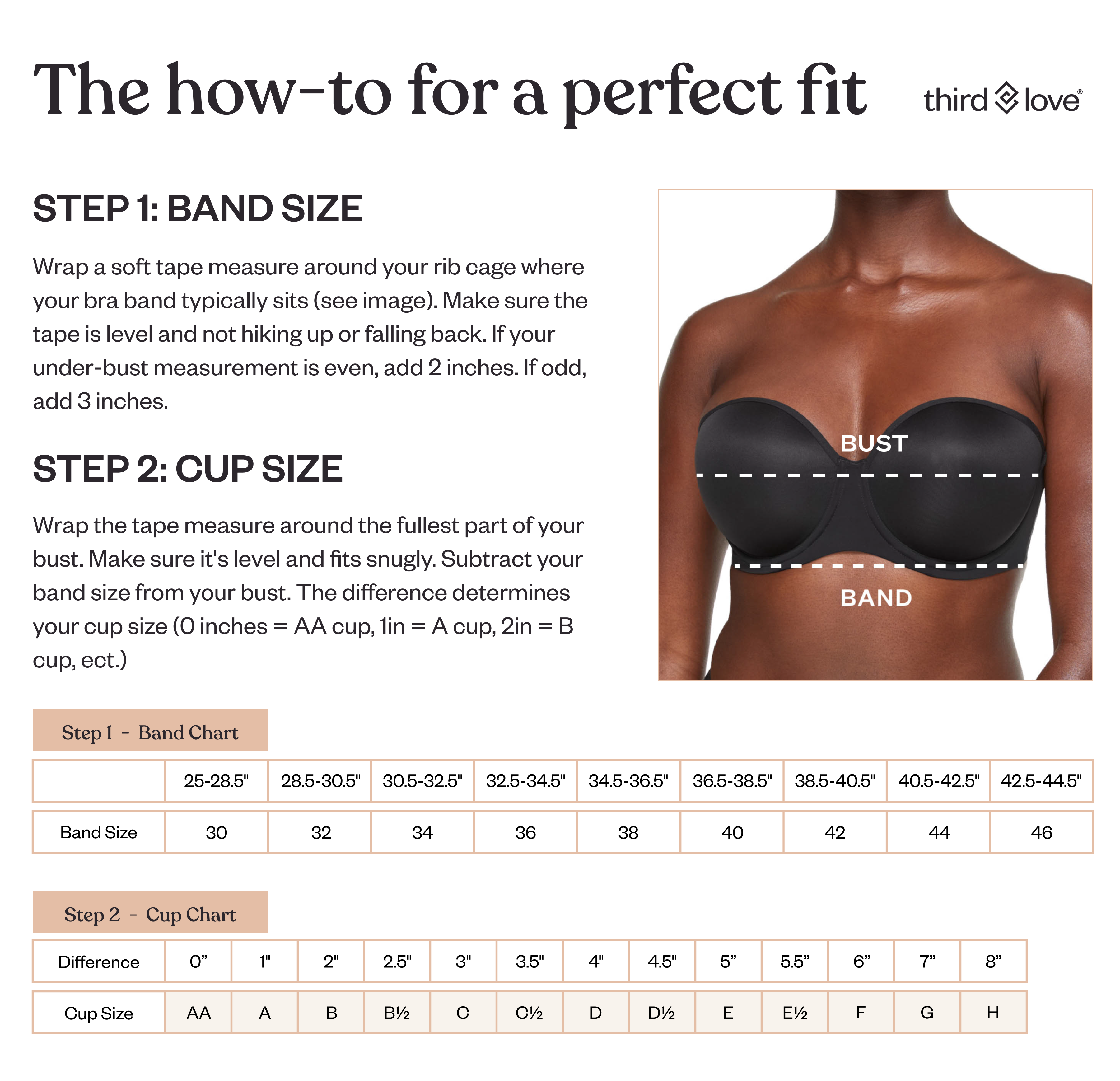 bra size chart