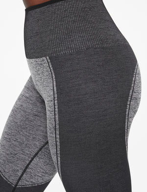 Flex Seamless Compression Legging - Heather Grey - Nylon/polyester/spandex -Thirdlove