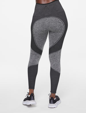 Flex Seamless Compression Legging - Heather Grey - Nylon/polyester/spandex -Thirdlove