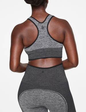 Flex Seamless Racerback Sports Bra - Heather Grey - Nylon/polyester/spandex -Thirdlove