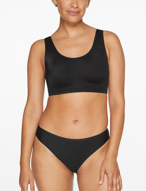 Smoothing Scoop Wireless Bra - Black - Nylon/Spandex -Thirdlove