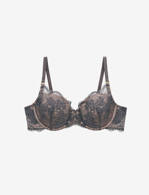 All Day Lace T-Shirt Bra, Charcoal - Thirdlove - 51% Recycled nylon/42% Nylon/7% Spandex