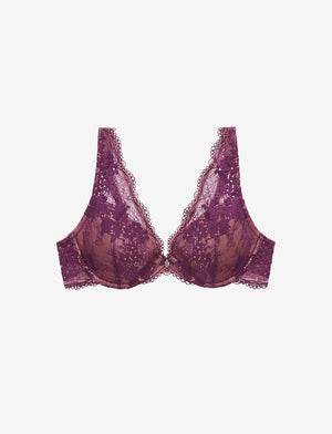 All Day Lace Uplift Plunge Bra, Mulberry - Thirdlove - 51% Recycled nylon/42% Nylon/7% Spandex