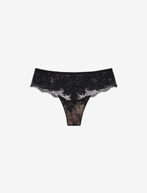 All Day Lace Thong - Black - 51% Recycled nylon/42% Nylon/7% Spandex - ThirdLove