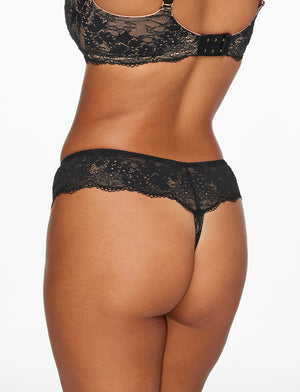 All Day Lace Thong - Black - 51% Recycled nylon/42% Nylon/7% Spandex - ThirdLove,model2