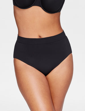 High Waist Bikini Bottom - Black - 74% Nylon/26% Lycra, UPF 50+ - ThirdLove,model2